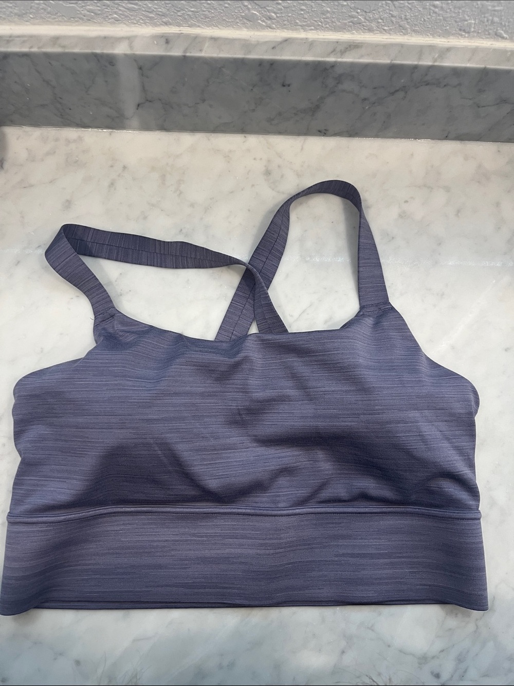 Athleta Light Purple/Gray Strappy Seamless Longline Sports Bra - Picture 5 of 7